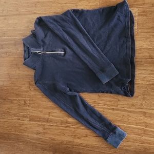 Navy quarter zip up sweater